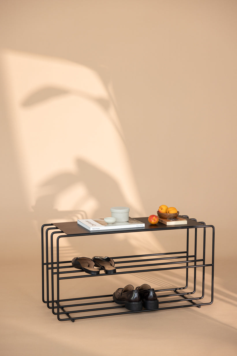 Metallbude Schuhregal NEVA - Schwarz | 41x30x80cm