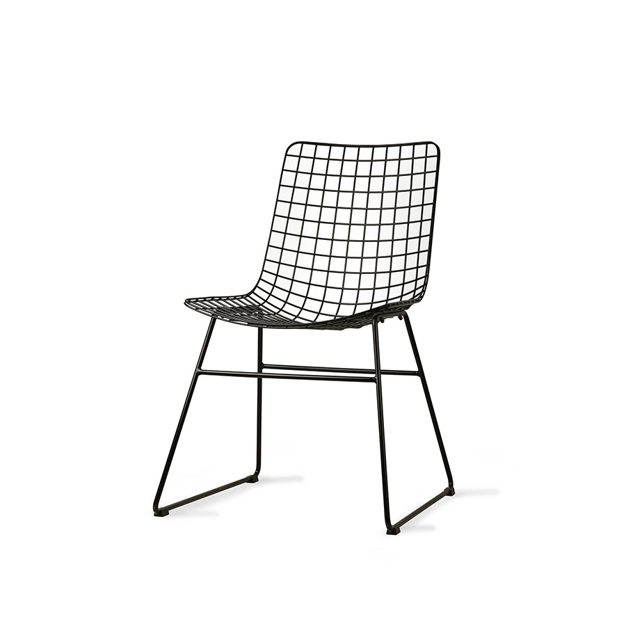 HKliving Stuhl WIRE CHAIR BLACK schwarz | 47x54x86cm