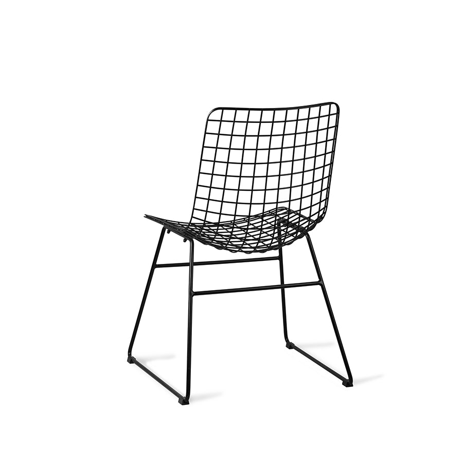 HKliving Stuhl WIRE CHAIR BLACK schwarz | 47x54x86cm
