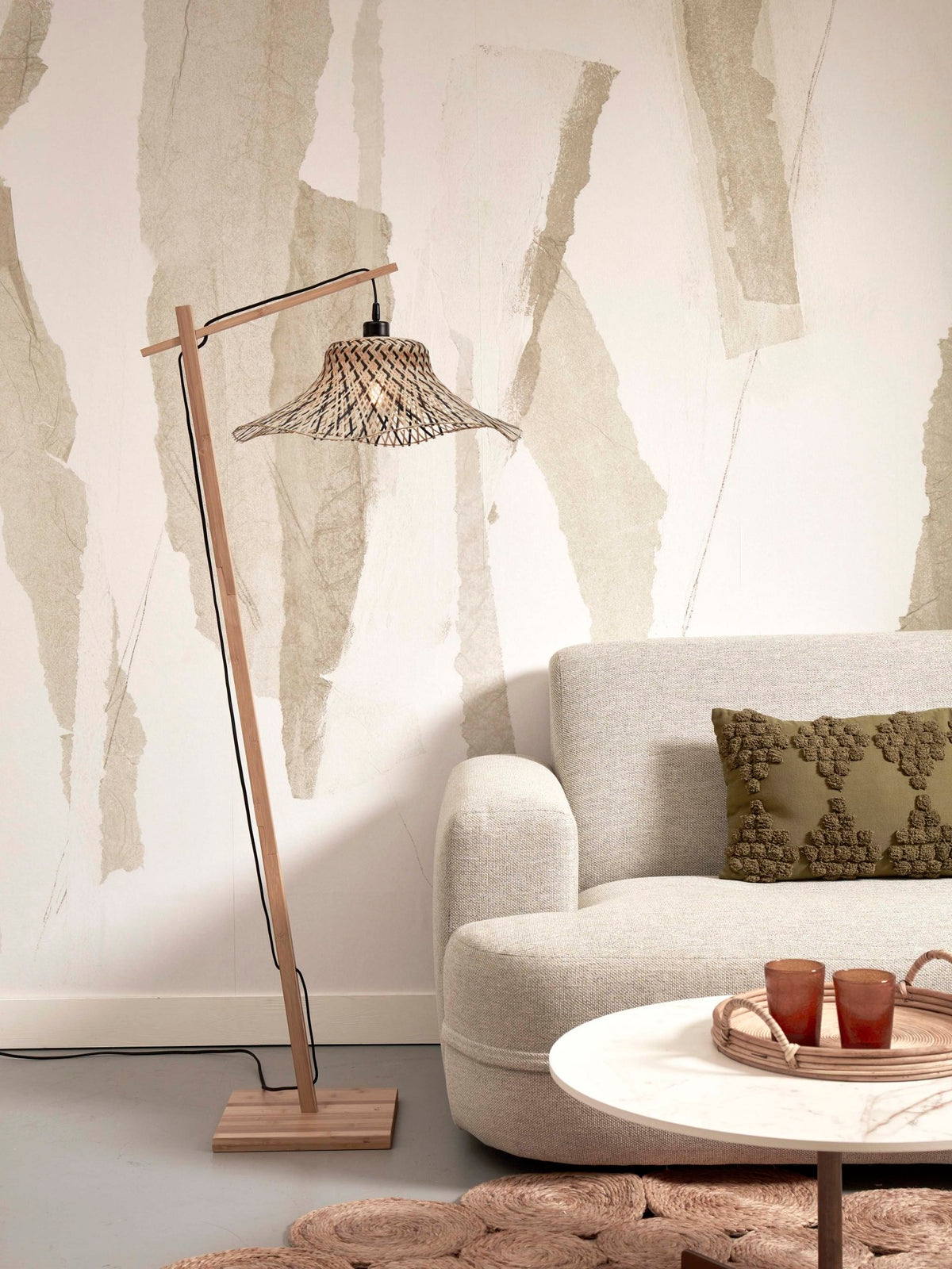 Good&Mojo Stehlampe IBIZA braun | 77x50x150cm - Sir Henrys