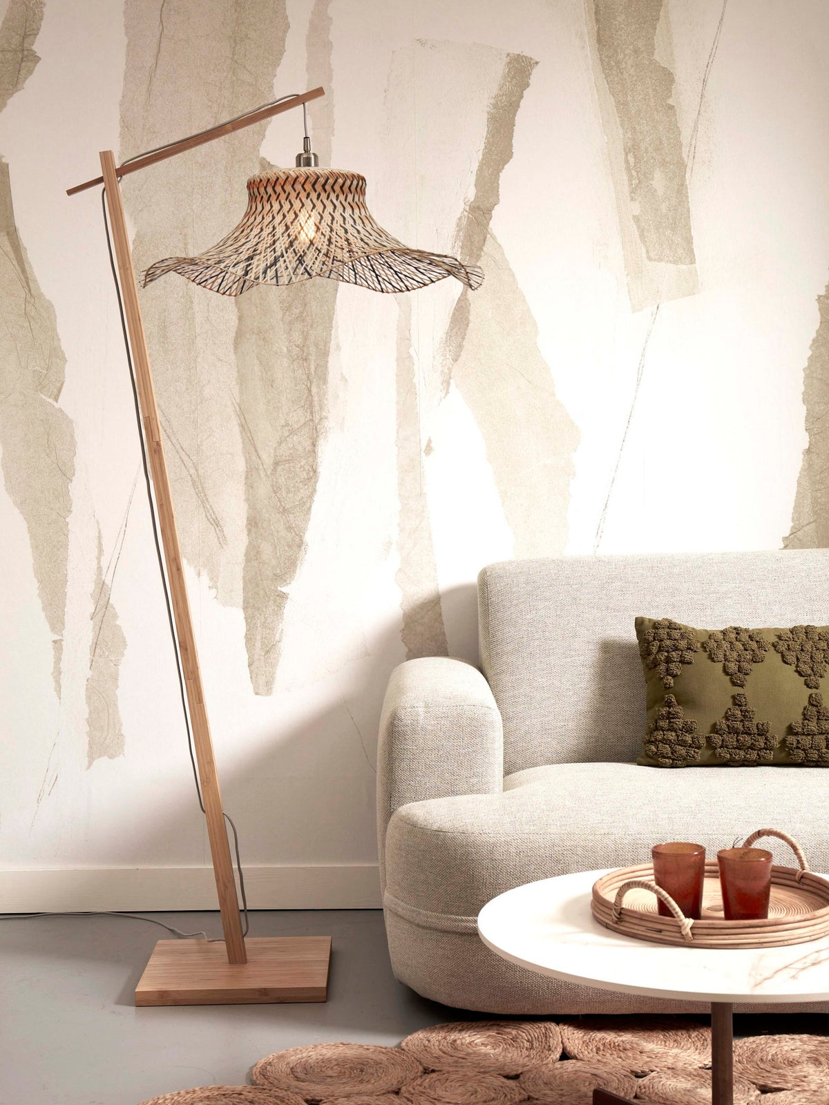 Good&Mojo Stehlampe IBIZA braun | 83x65x176cm - Sir Henrys