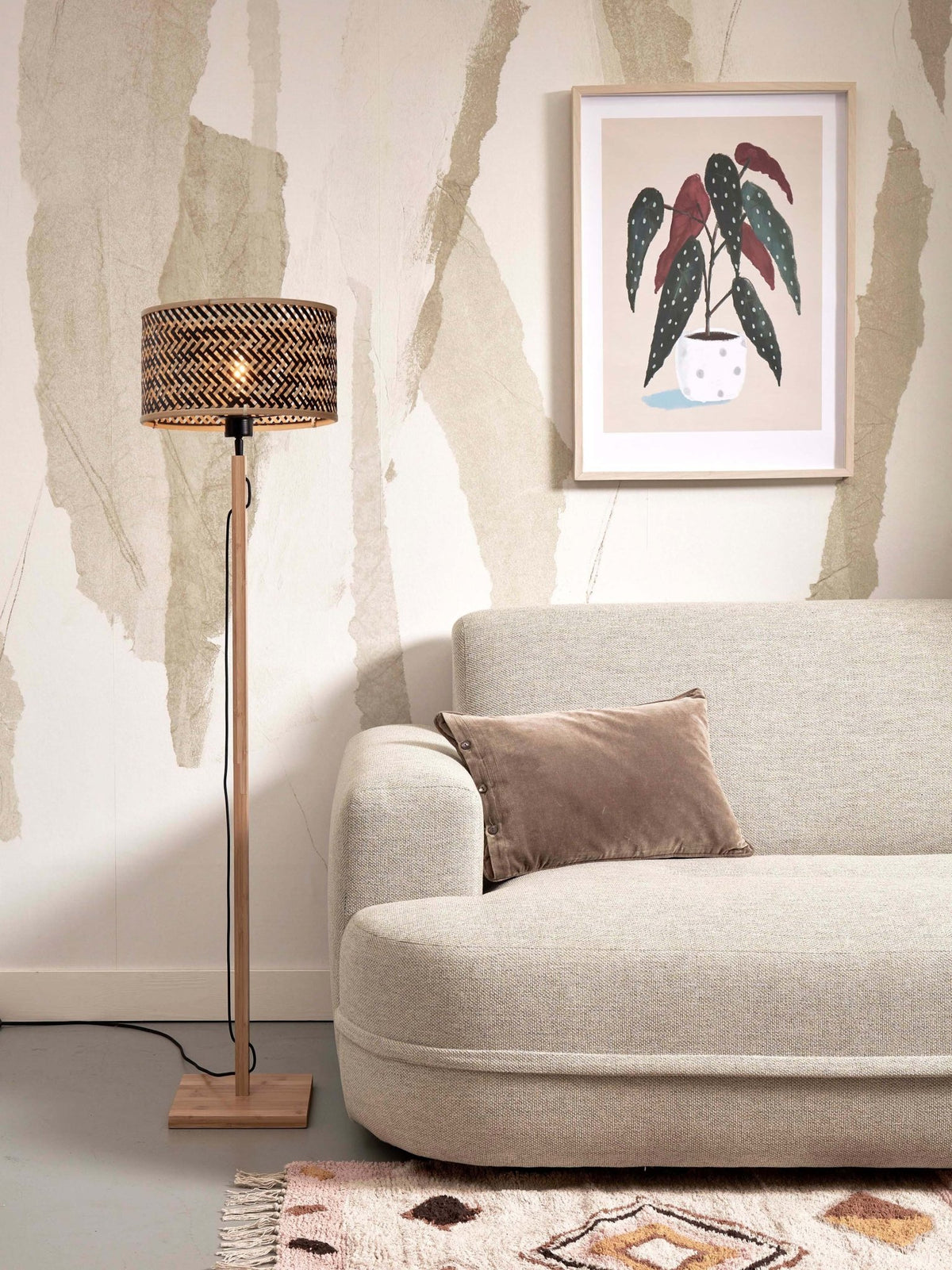 Good&Mojo Stehlampe JAVA braun | 32x32x128cm - Sir Henrys