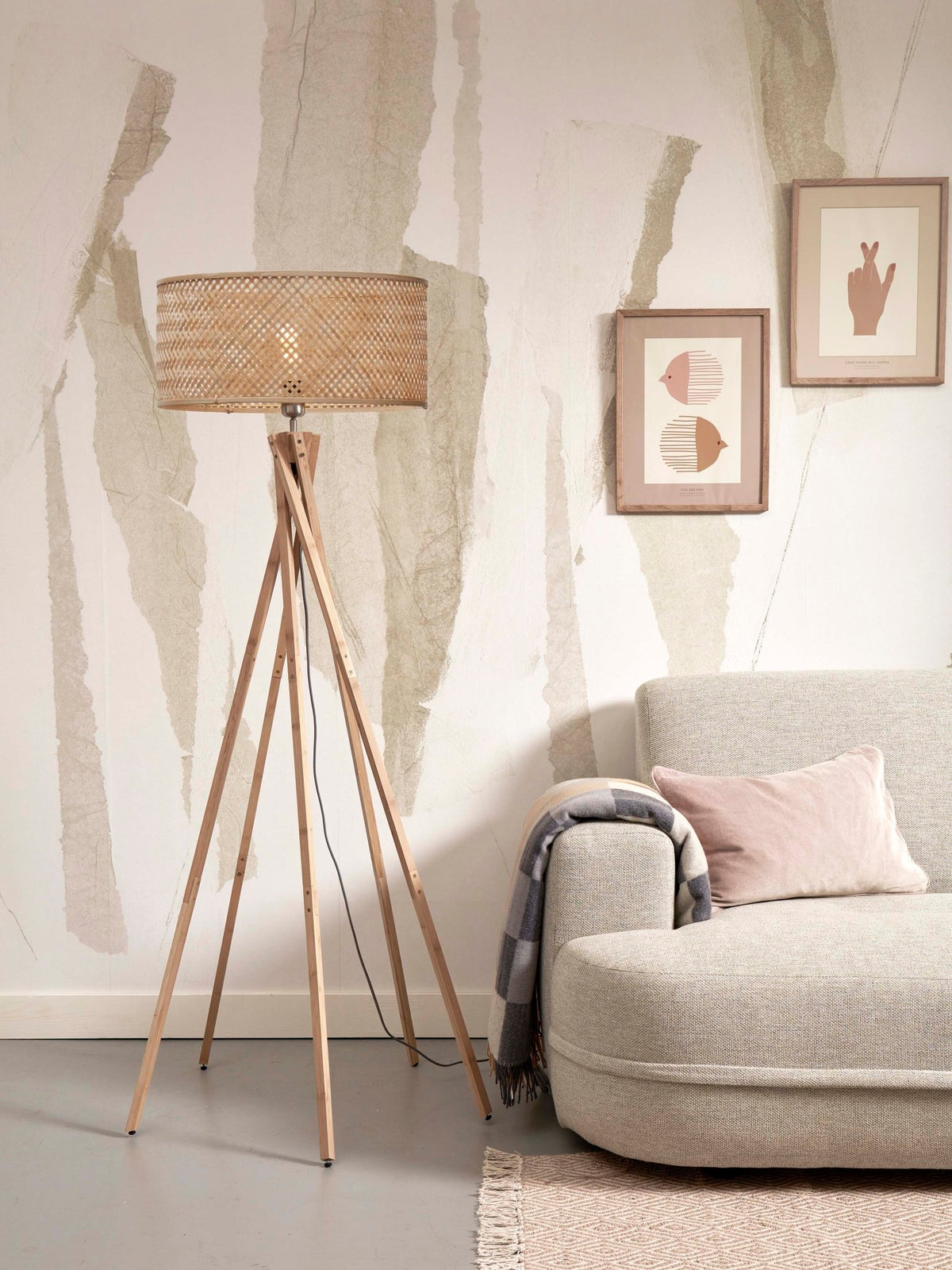 Good&Mojo Stehlampe JAVA braun | 53x53x146cm - Sir Henrys