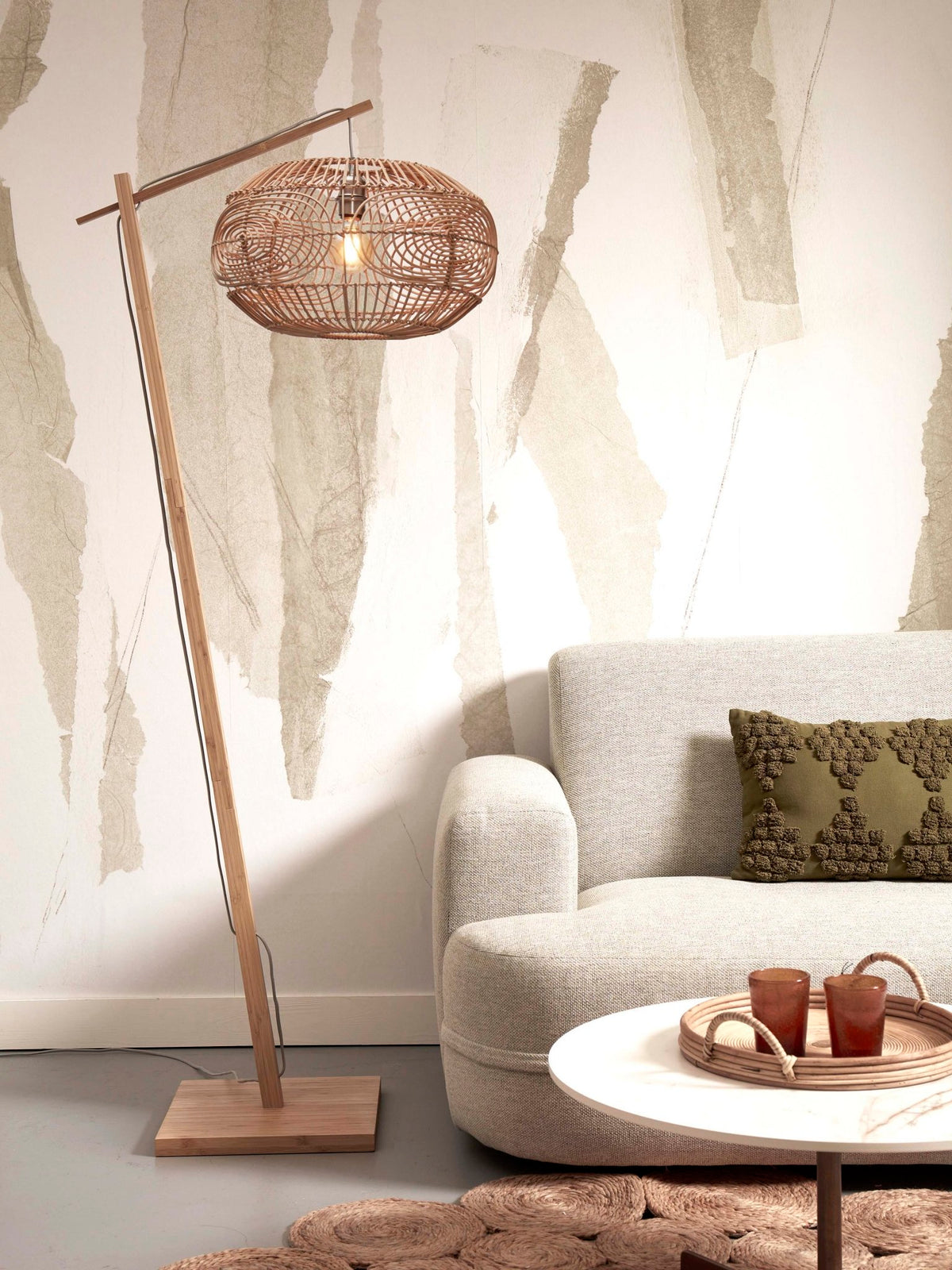 Good&Mojo Stehlampe MADEIRA braun | 74x48x176cm - Sir Henrys