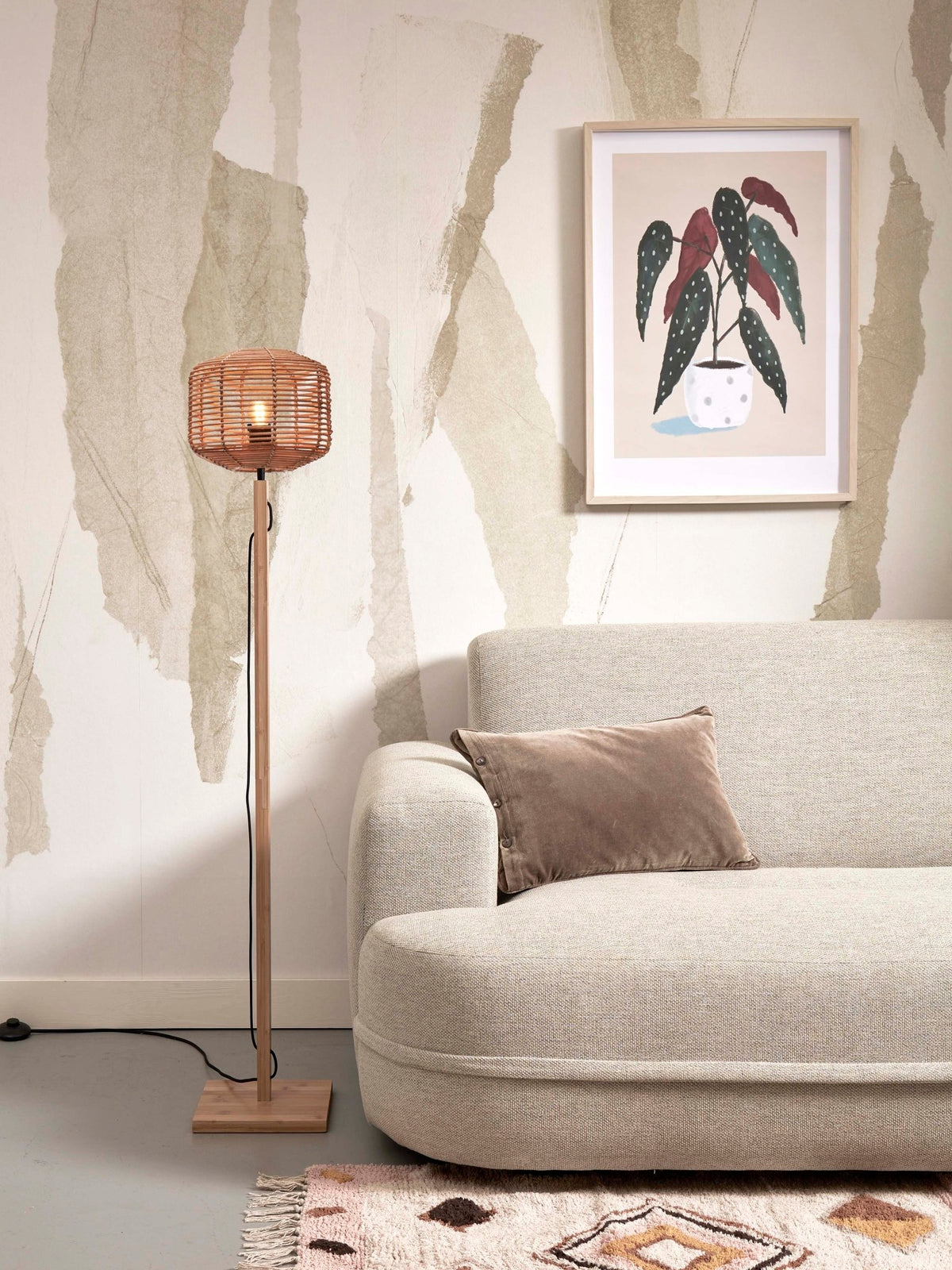 Good&Mojo Stehlampe TANAMI braun | 25x25x130cm - Sir Henrys