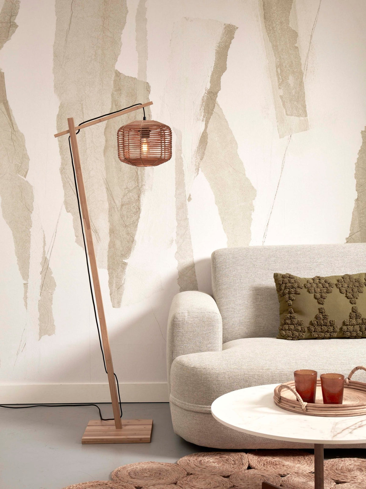 Good&Mojo Stehlampe TANAMI braun | 55x30x150cm - Sir Henrys