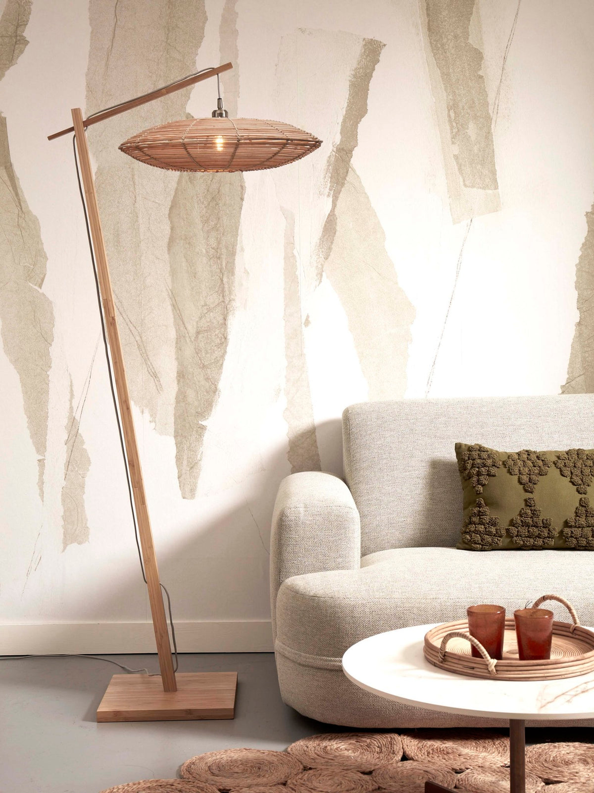 Good&Mojo Stehlampe TANAMI braun | 78x55x176cm - Sir Henrys