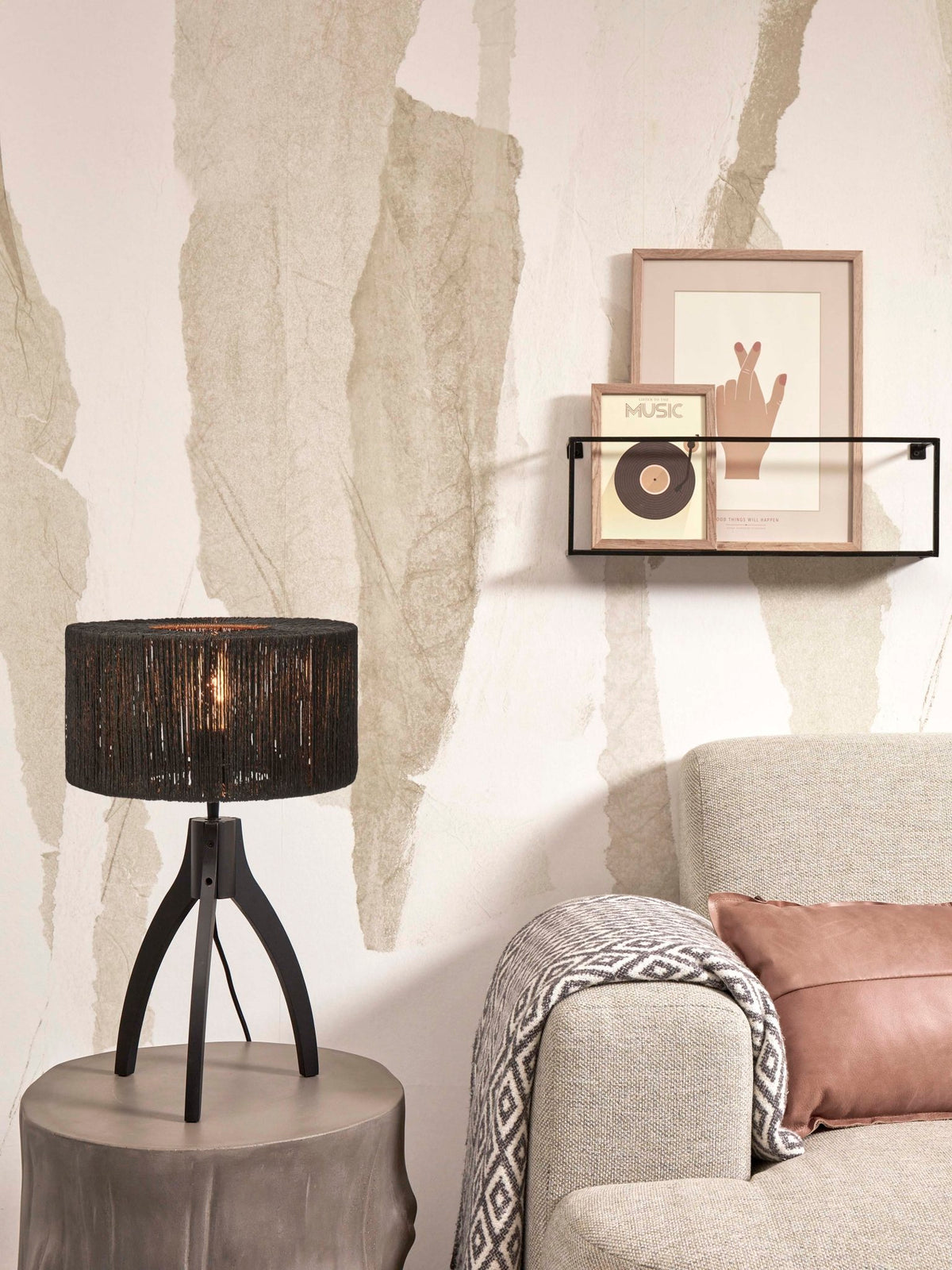 Good&Mojo Tischlampe IGUAZU schwarz | 30x30x41cm - Sir Henrys
