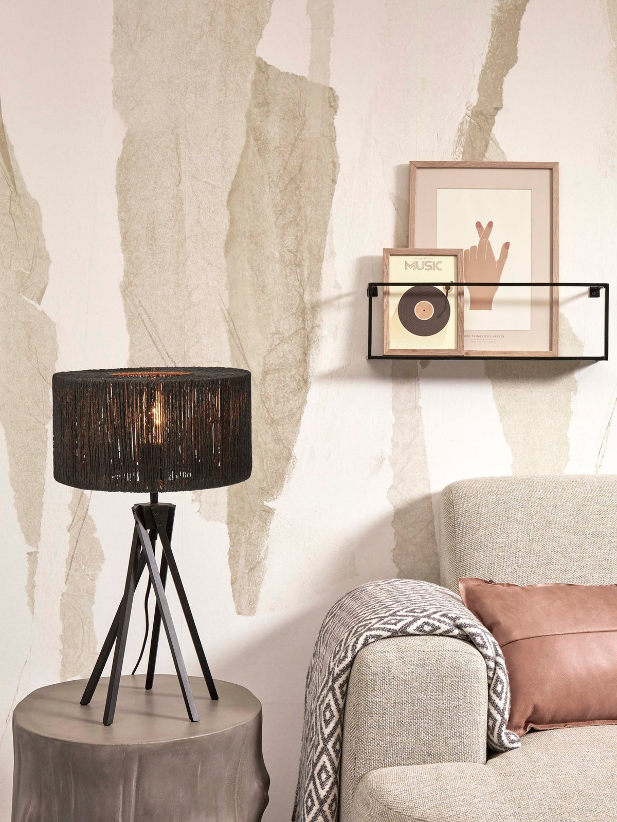 Good&Mojo Tischlampe IGUAZU schwarz | 30x30x45cm - Sir Henrys