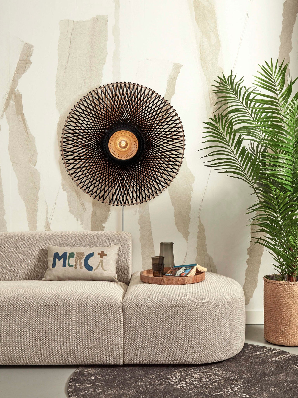 Good&Mojo Wandleuchte KALIMANTAN schwarz | 87x20x87cm - Sir Henrys