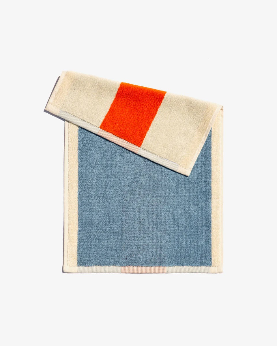 Suite702 Gästehandtuch LIME YELLOW BLUE 3er Set creme gestreift | 30x50cm