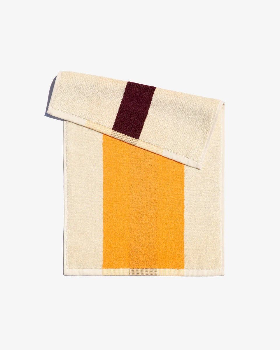 Suite702 Gästehandtuch LIME YELLOW BLUE 3er Set creme gestreift | 30x50cm