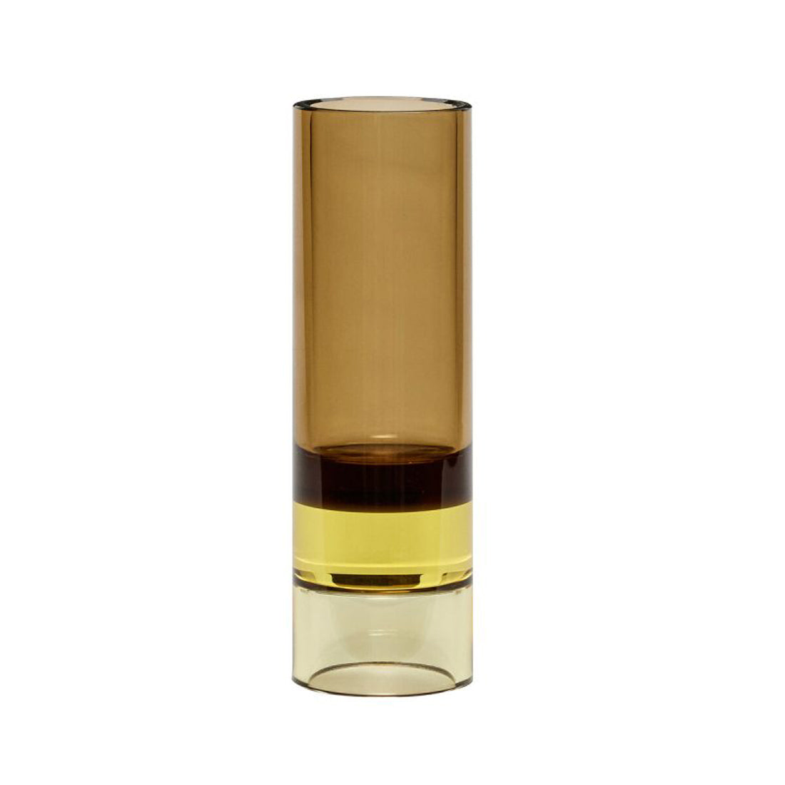 Hübsch Vase Teelichthalter ASTRO braun gelb | Ø5x15cm