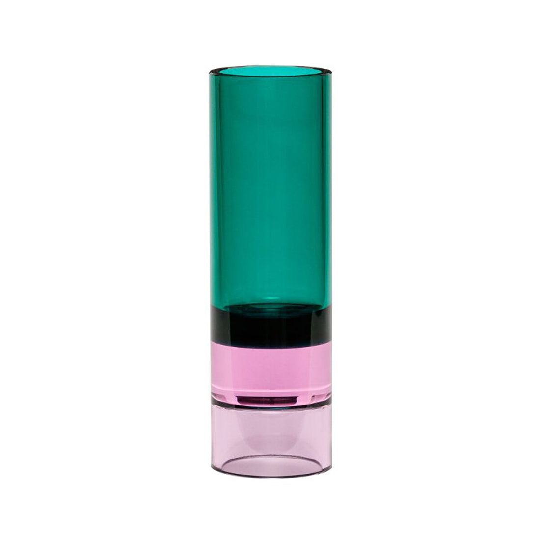 Hübsch Vase Teelichthalter ASTRO grün pink | Ø5x15cm