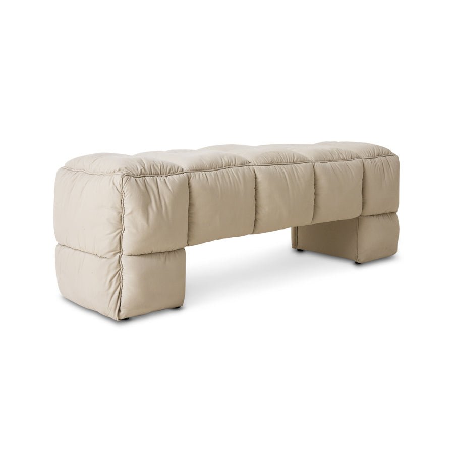 HKliving Bank PUFFY LOBBY BENCH pebble beige | 40x140x45cm - Sir Henrys