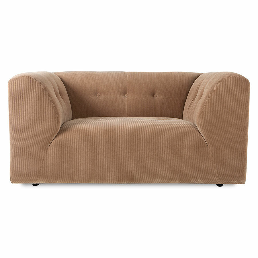 HKliving Couch Vint LOVESEAT Cord braun - Sir Henrys