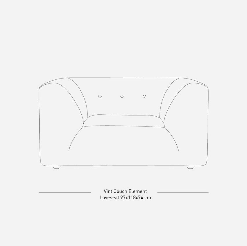 HKliving Couch Vint LOVESEAT Cordsamt altgold - Sir Henrys
