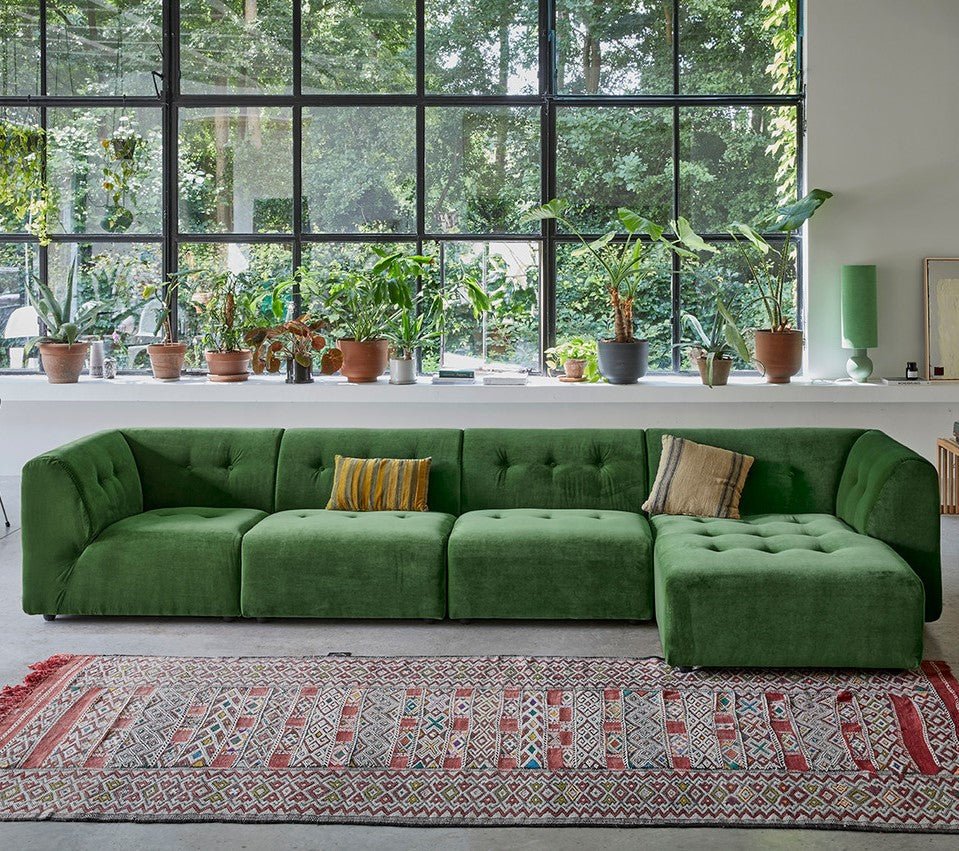 HKliving Couch VINT modular Royalsamt grün - Sir Henrys