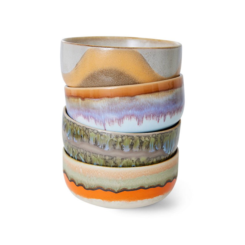 HKliving Desert Schale REEF 70´s bunt 4er Set | Ø 12,5cm - Sir Henrys
