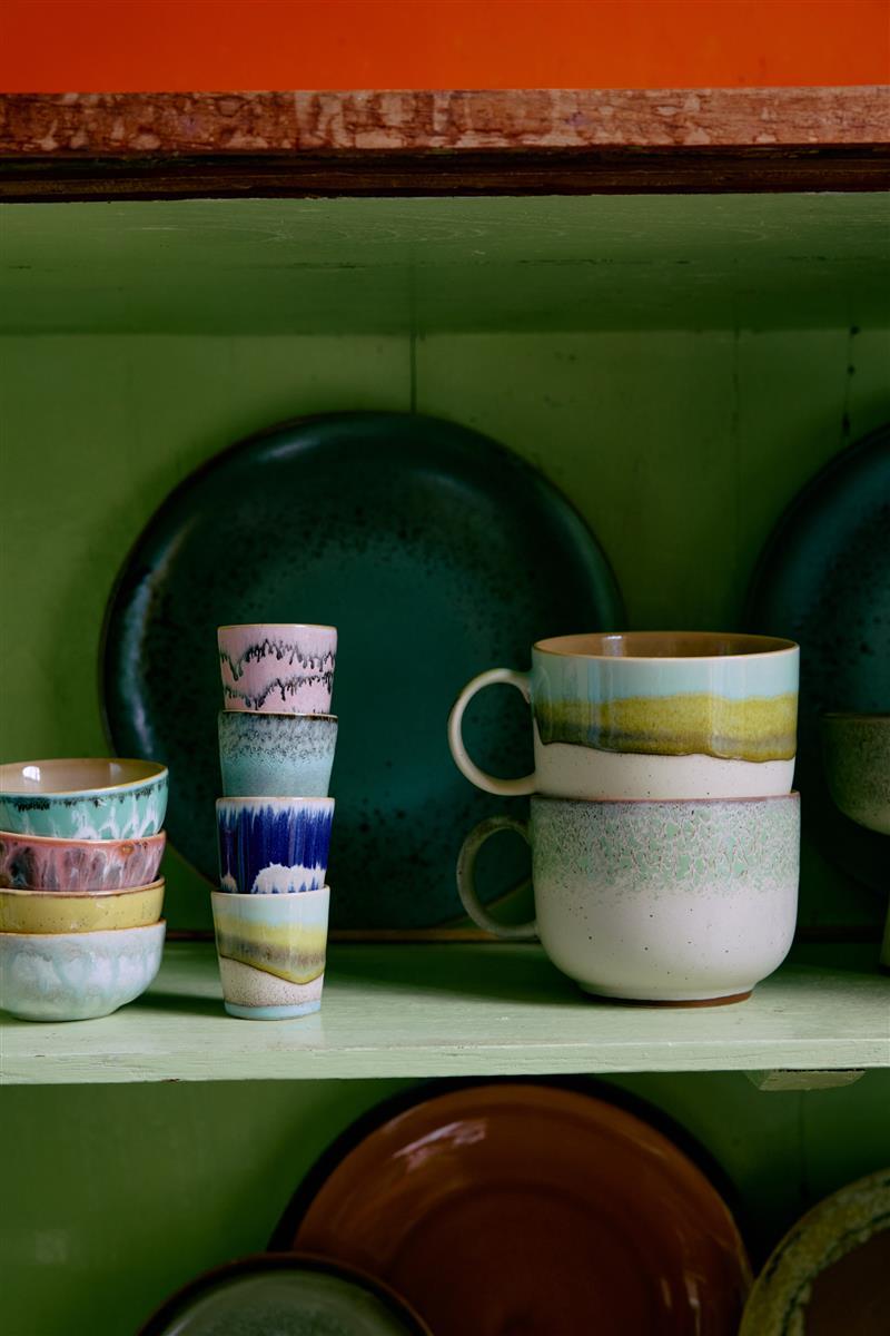 HKliving Eierbecher VIBRANCE 70s Ceramics bunt 4er Set | Ø4,5x5cm - Sir Henrys