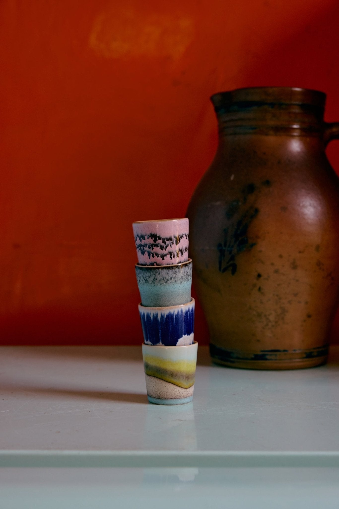 HKliving Eierbecher VIBRANCE 70s Ceramics bunt 4er Set | Ø4,5x5cm - Sir Henrys