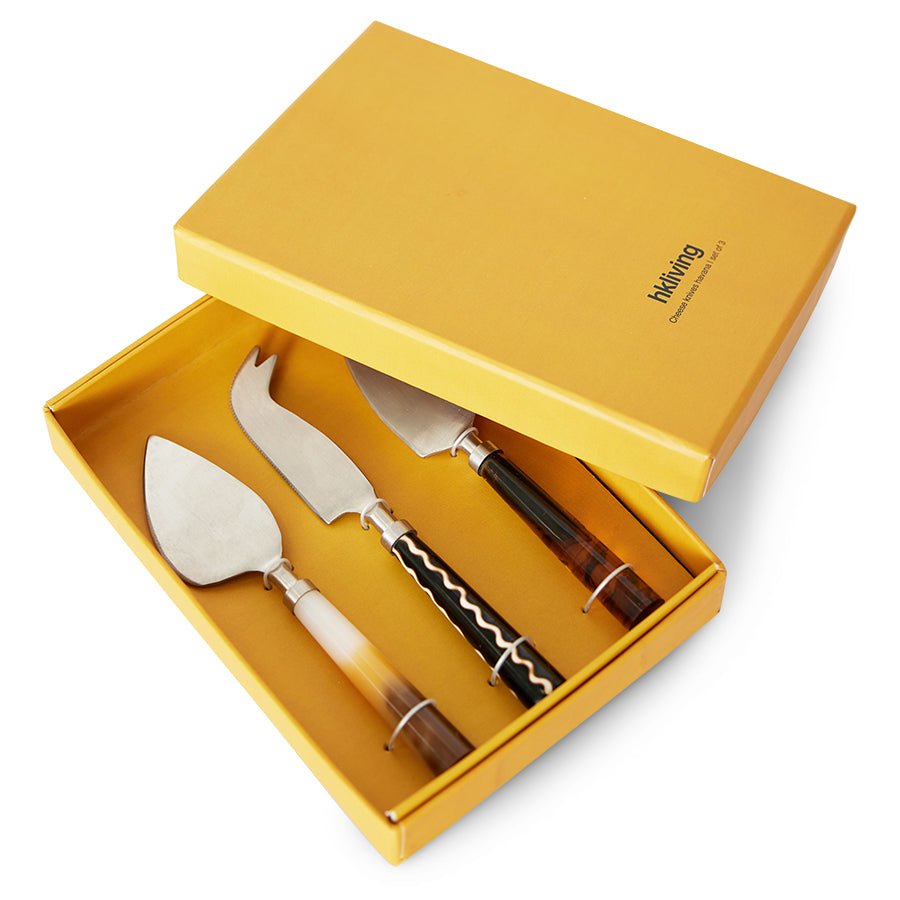 HKliving Käsemesser Cheese Knives HAVANA 3er Set braun - Sir Henrys