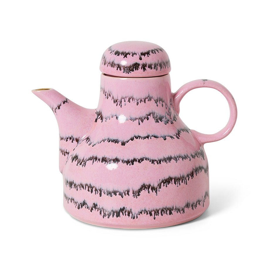 HKliving Kaffeekanne BUBBLE 70s Ceramics pink | 19x14x17,7cm - Sir Henrys
