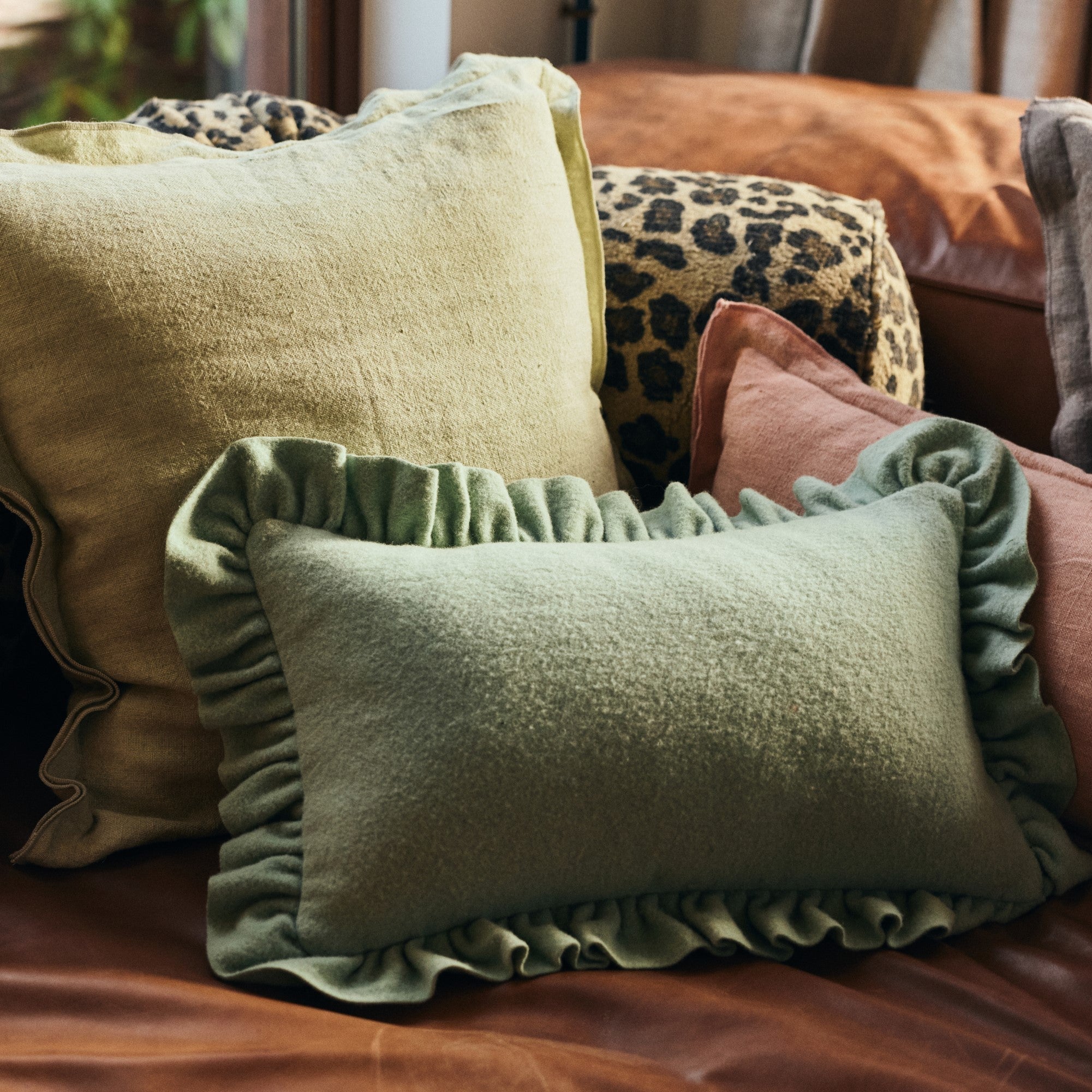 HKliving Kissen MINT Fell | 60x40x5cm - Sir Henrys