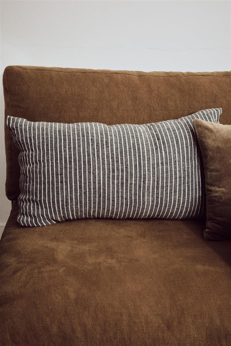 HKliving Kissen MONOCHROME STRIPE anthrazit | 70x40cm - Sir Henrys