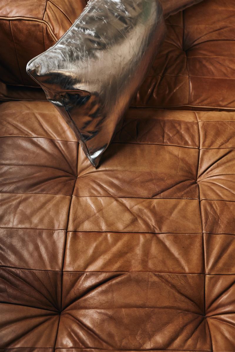 HKliving Kissen SILVER Kunstleder silber | 60x35x5cm - Sir Henrys