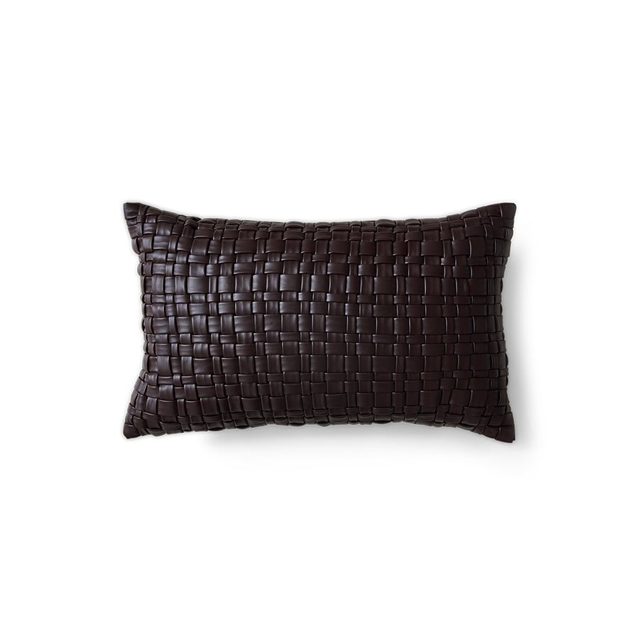 HKliving Kissen WOWEN braun Kunstleder | 50x50x4cm - Sir Henrys