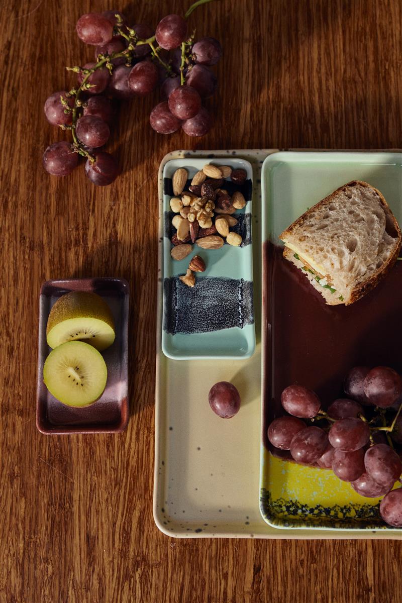 HKliving Kuchenplatte CHERRY 70s Ceramics bunt | 31,5x13,5x2cm - Sir Henrys