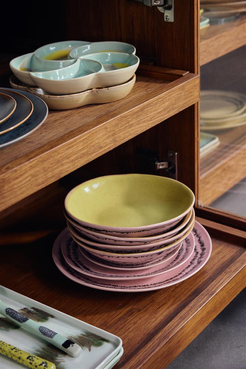 HKliving Kuchenteller BUBBLE 70s Ceramics pink | 22x22x2cm - Sir Henrys