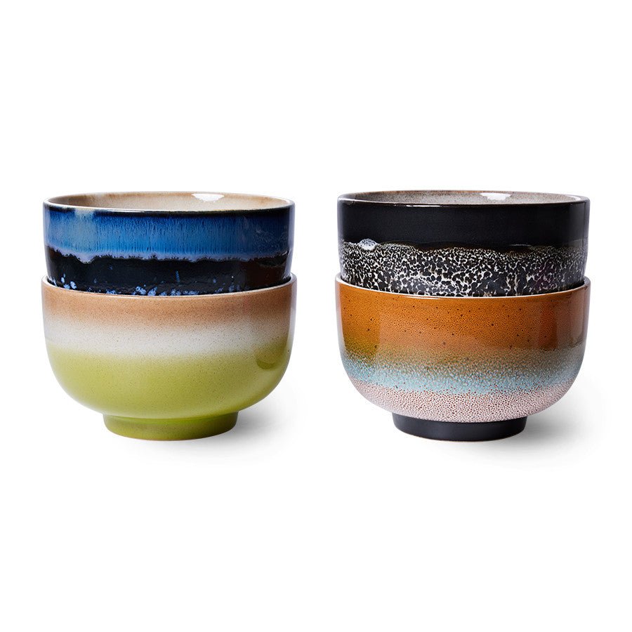 HKliving Noodle Bowls GROOVY bunt 4er Set | Ø 13,5x5,8cm - Sir Henrys
