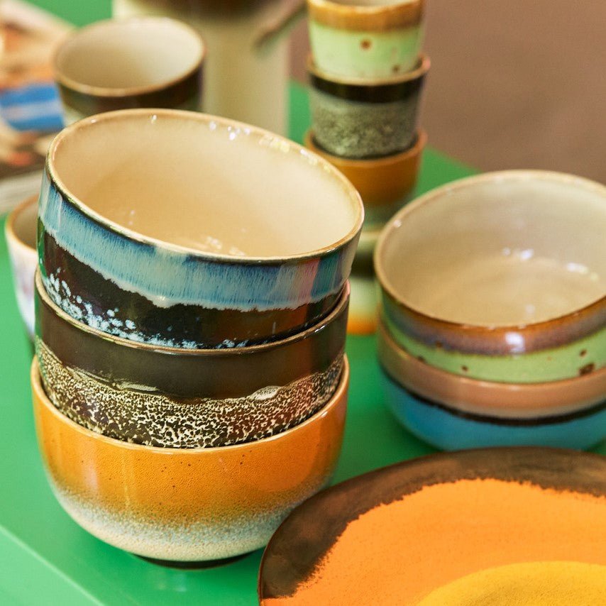 HKliving Noodle Bowls GROOVY bunt 4er Set | Ø 13,5x5,8cm - Sir Henrys