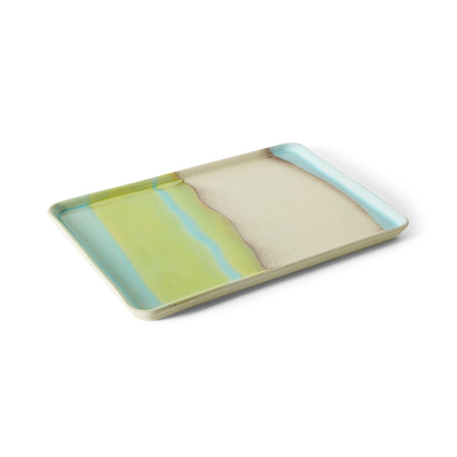 HKliving Platte GLINT 70s Ceramic bunt | 22,5x33x2cm - Sir Henrys