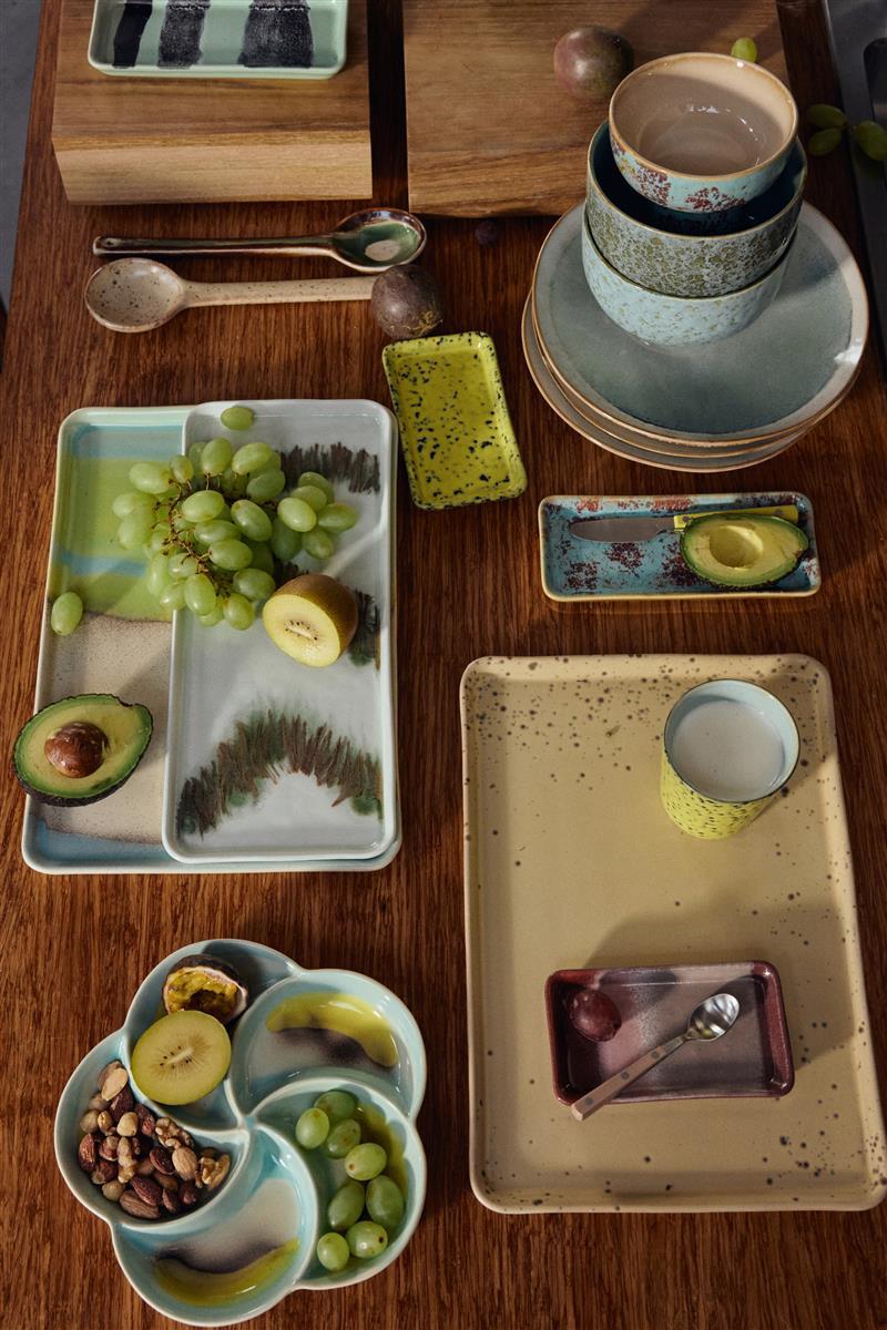 HKliving Platte PATINA 70s Ceramics bunt | 7,7x18x2cm - Sir Henrys