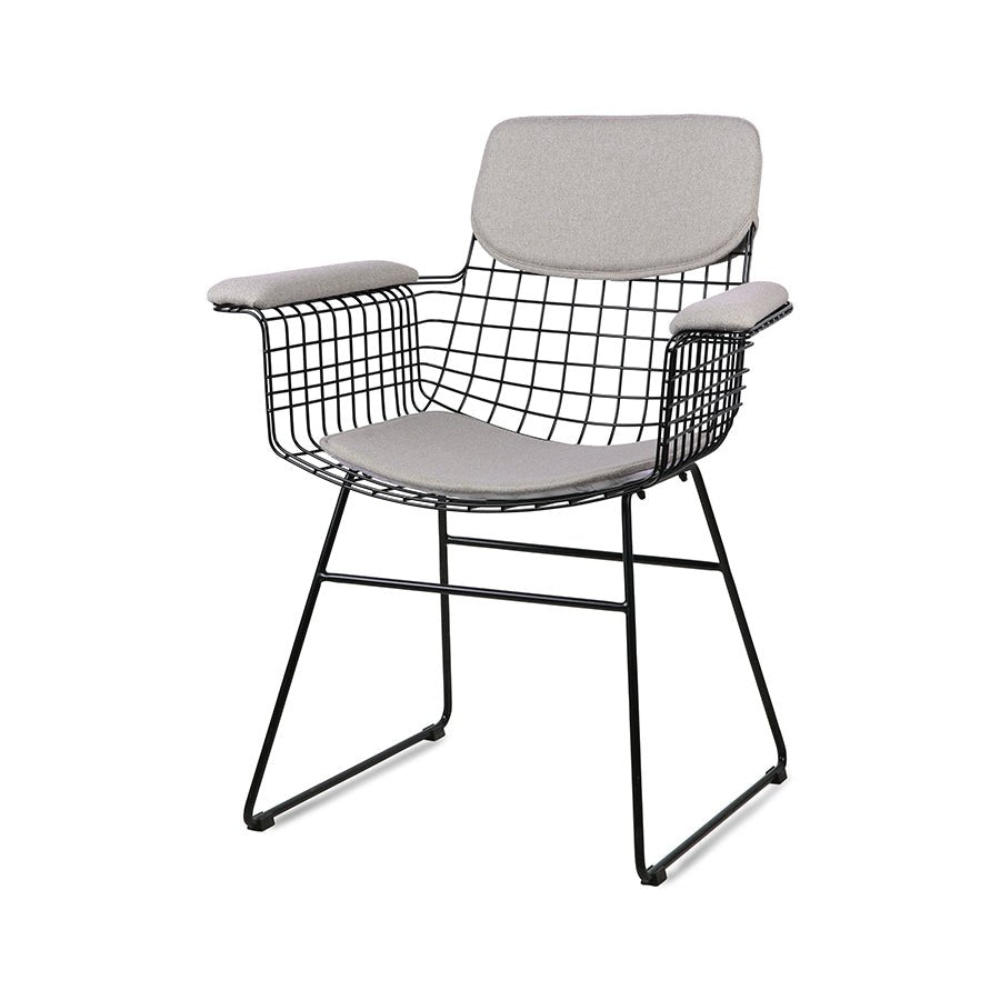 HKliving Sitzkissen WIRE ARMCHAIR Comfort kit pebble | 39x46x1,5cm - Sir Henrys