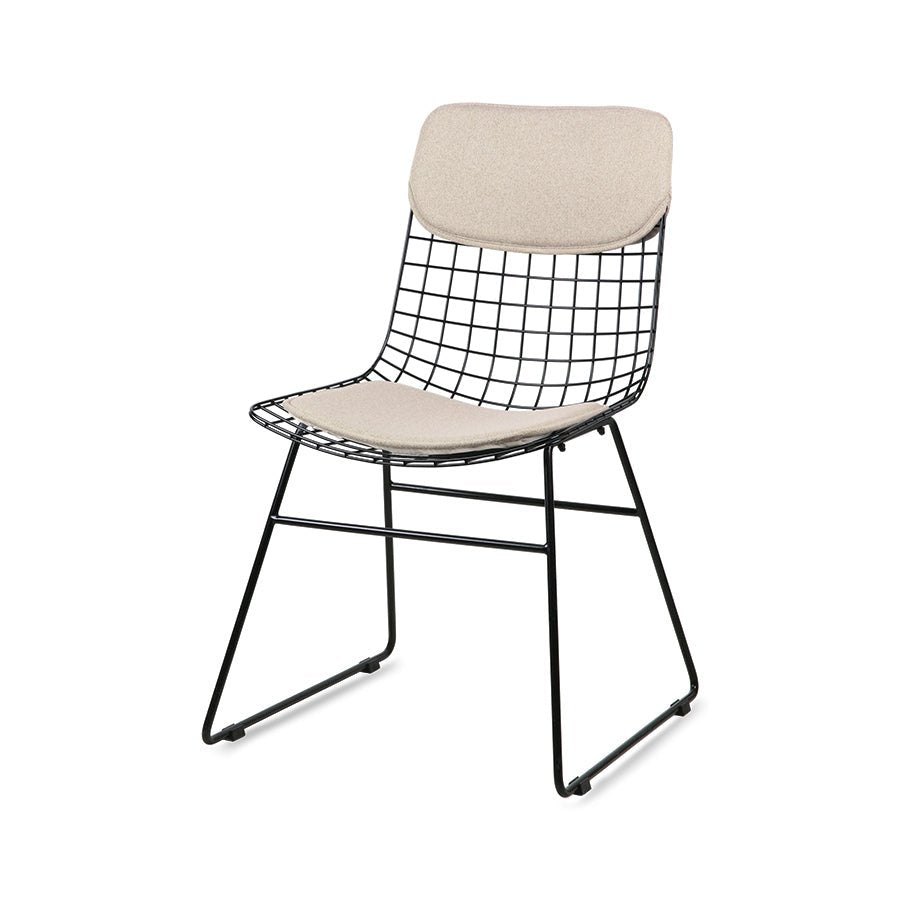 HKliving Sitzkissen WIRE CHAIR Comfort kit sand | 37x42x1,5cm - Sir Henrys