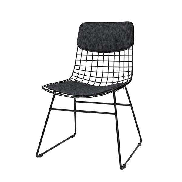HKliving Sitzkissen WIRE CHAIR Comfortkit dark grey | 37x42x1,5cm - Sir Henrys