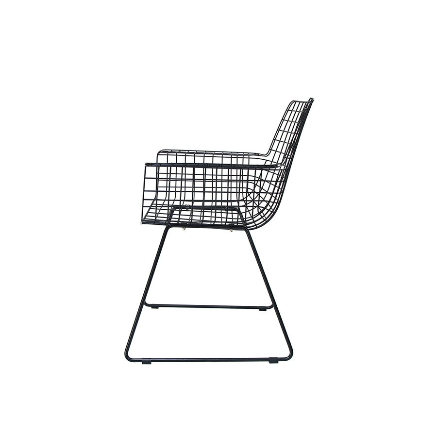 HKliving Stuhl WIRE ARMCHAIR BLACK schwarz | 72x56x86cm - Sir Henrys
