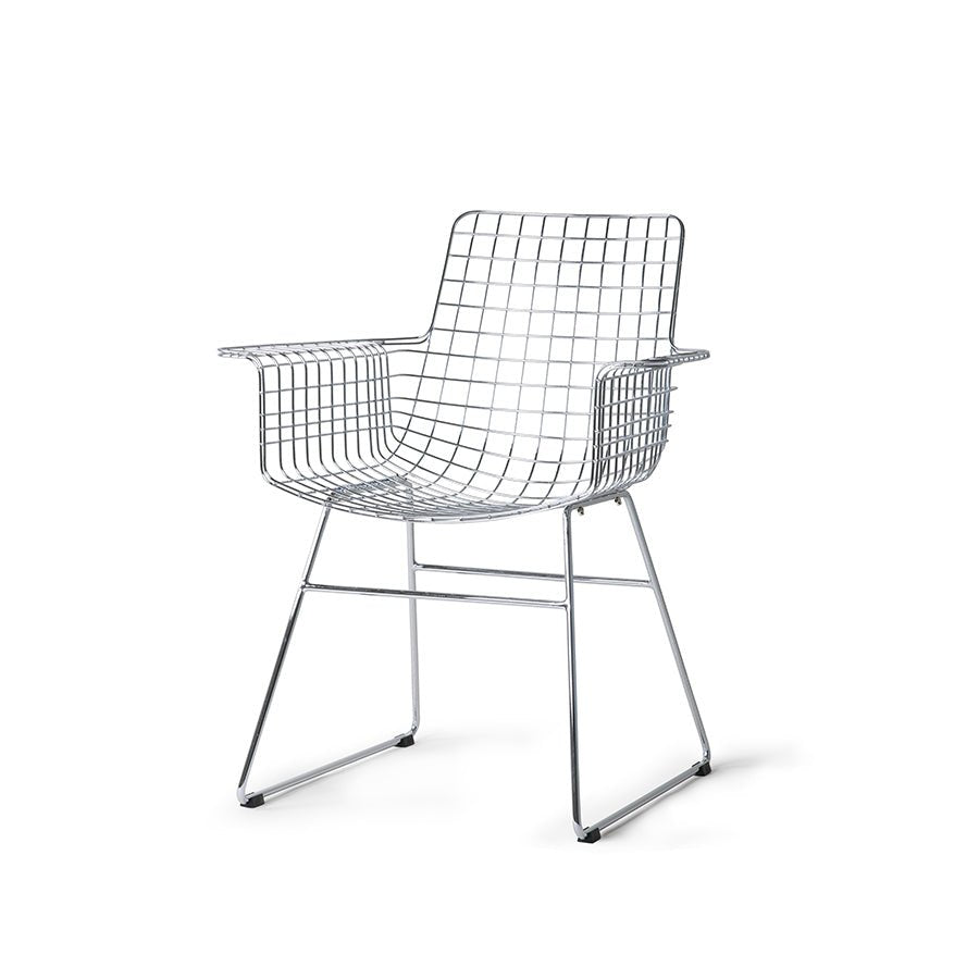 HKliving Stuhl WIRE ARMCHAIR SILVER silber | 72x56x86cm - Sir Henrys