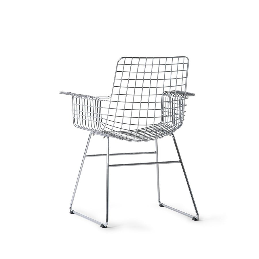 HKliving Stuhl WIRE ARMCHAIR SILVER silber | 72x56x86cm - Sir Henrys