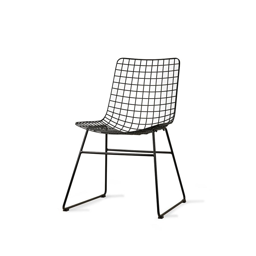 HKliving Stuhl WIRE CHAIR BLACK schwarz | 47x54x86cm - Sir Henrys