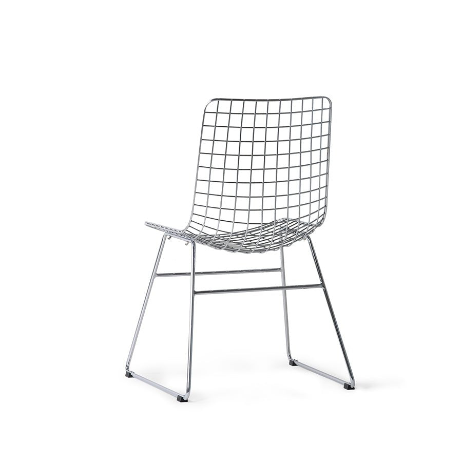 HKliving Stuhl WIRE CHAIR SILVER chrome silber | 47x54x86cm - Sir Henrys