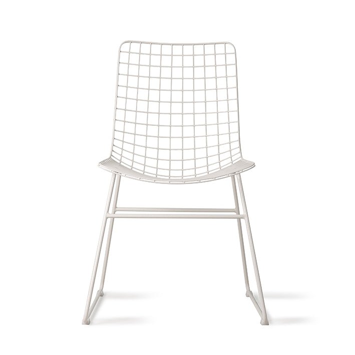 HKliving Stuhl WIRE CHAIR WHITE weiß | 47x54x86cm - Sir Henrys