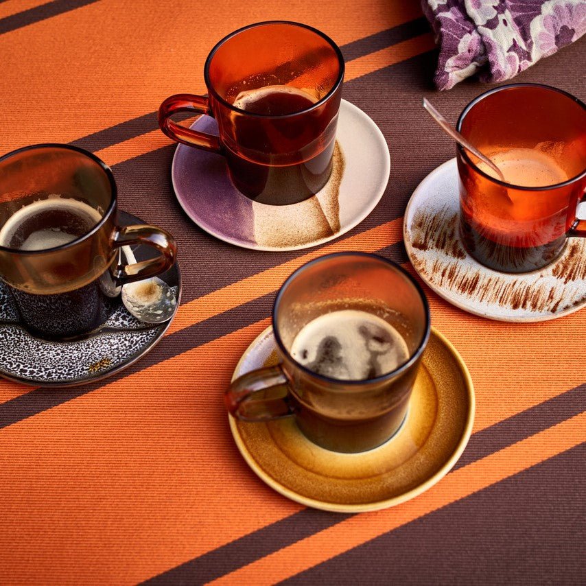 HKliving Tasse BROWN braun 4er Set | 7x11x8cm - Sir Henrys