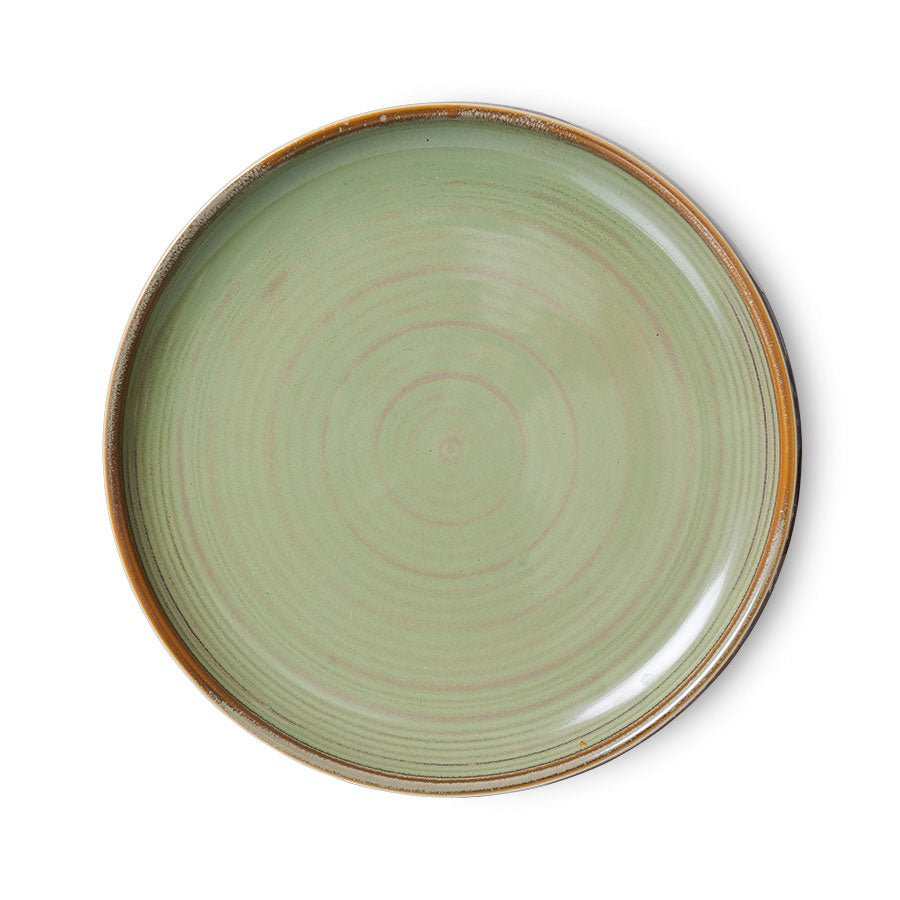 HKliving Teller Kuchenteller MOSS GREEN Chef Ceramics hellgrün | Ø20x2,8cm - Sir Henrys