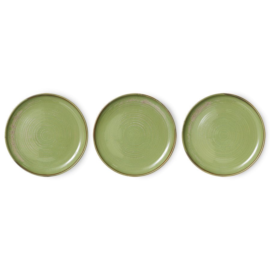 HKliving Teller MOSS GREEN Chef Ceramics hellgrün | Ø26x3cm - Sir Henrys