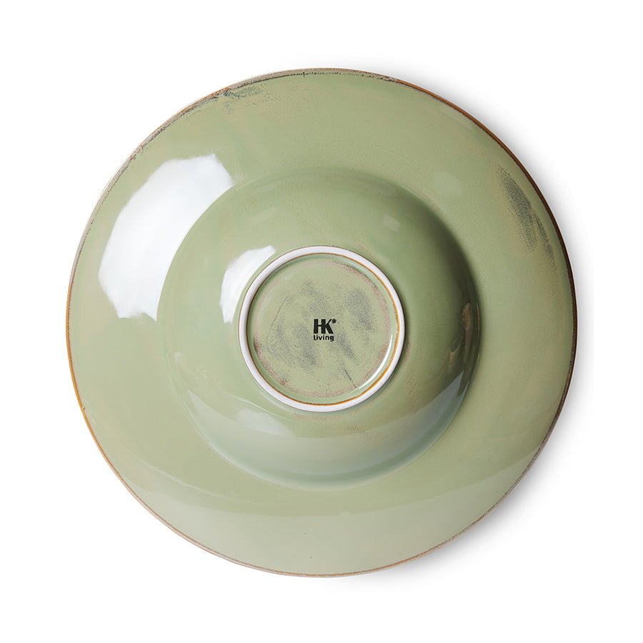 HKliving Teller Pastateller MOSS GREEN Chef Ceramics hellgrün | Ø28x5,8cm - Sir Henrys